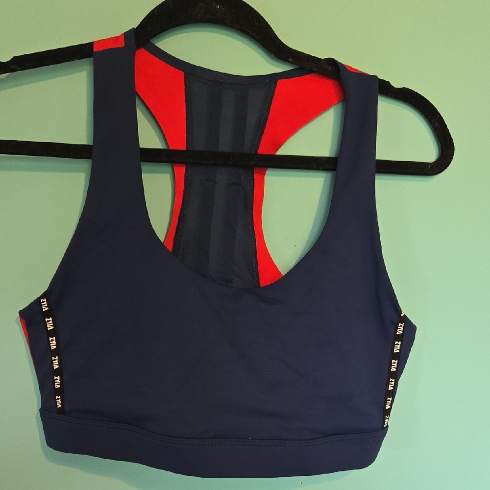 Zyia Navy and Red Sports Bra
